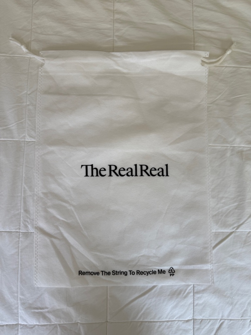 The RealReal White Drawstring Dust Bag Medium
